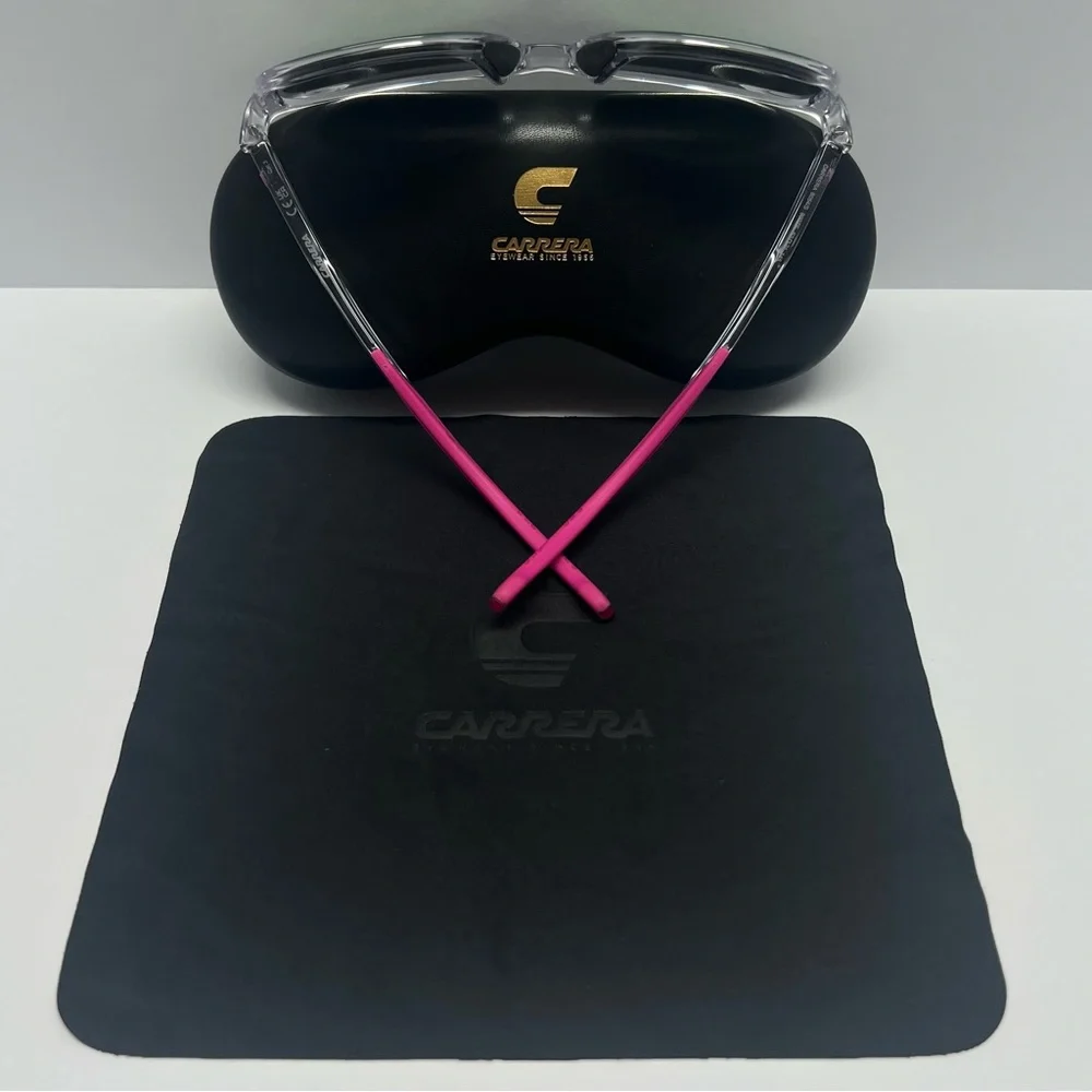 CARRERA 8054/900 Sunglasses Pink Arms NWOT UV Protection Cat 3 52mm Hard‎ Case